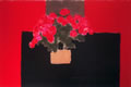 ベルナール・カトラン/黒いテーブルの上の百日草の花束
